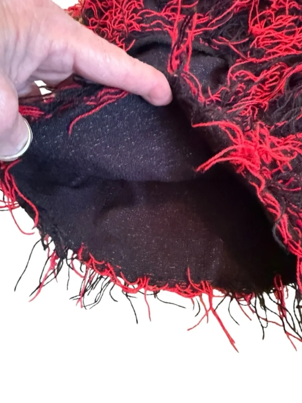 Red and Black Fuzzy Balaclava Unisex